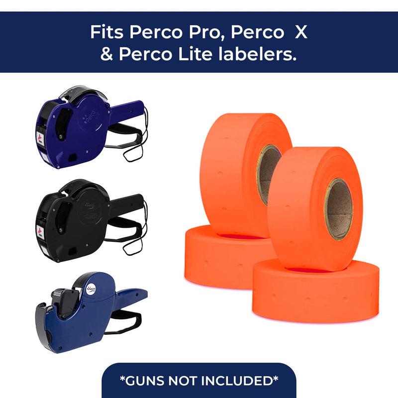 [Australia - AusPower] - Perco 1 Line Fluorescent Red Labels - 1 Sleeve, 8,000 Blank Pricing Labels for Perco 1 Line Price and Date Guns 1 Line Labels Flou. Red - 1 Sleeve 