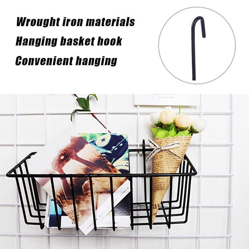 [Australia - AusPower] - 3 Pack Wall Grid Panel Hanging Wire Basket,Wall Storage and Display Basket,Grid Wall Storage Basket for Kitchen,Home Decor Supplies,Black 