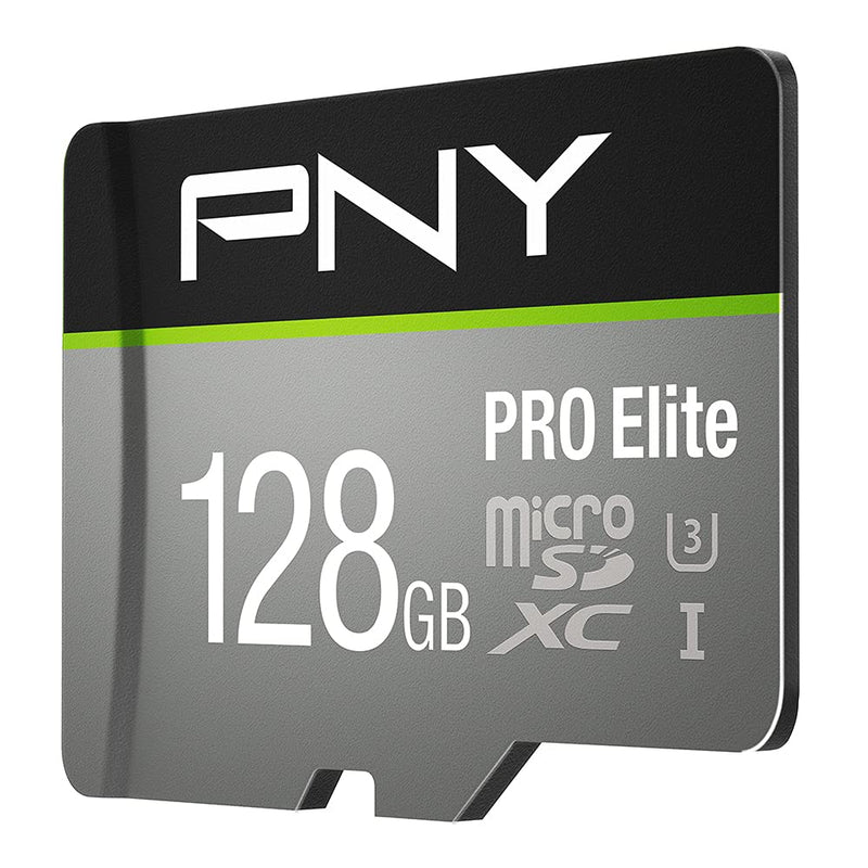 [Australia - AusPower] - PNY 128GB PRO Elite Class 10 U3 V30 microSDXC Flash Memory Card - 100MB/s, Class 10, U3, V30, A2, 4K UHD, Full HD, UHS-I, micro SD 
