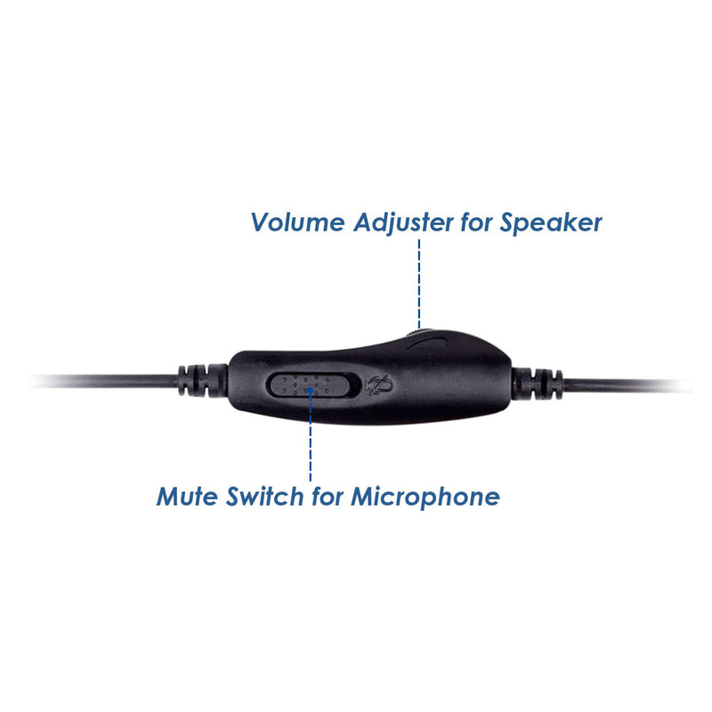 [Australia - AusPower] - VoiceJoy Volume and Mute Switch Telephone Headset for Yealink T21 T42 etc Avaya 1608 9640 9620 9630 9640 Grandstream GXP1400 2120 etc IP Phones 