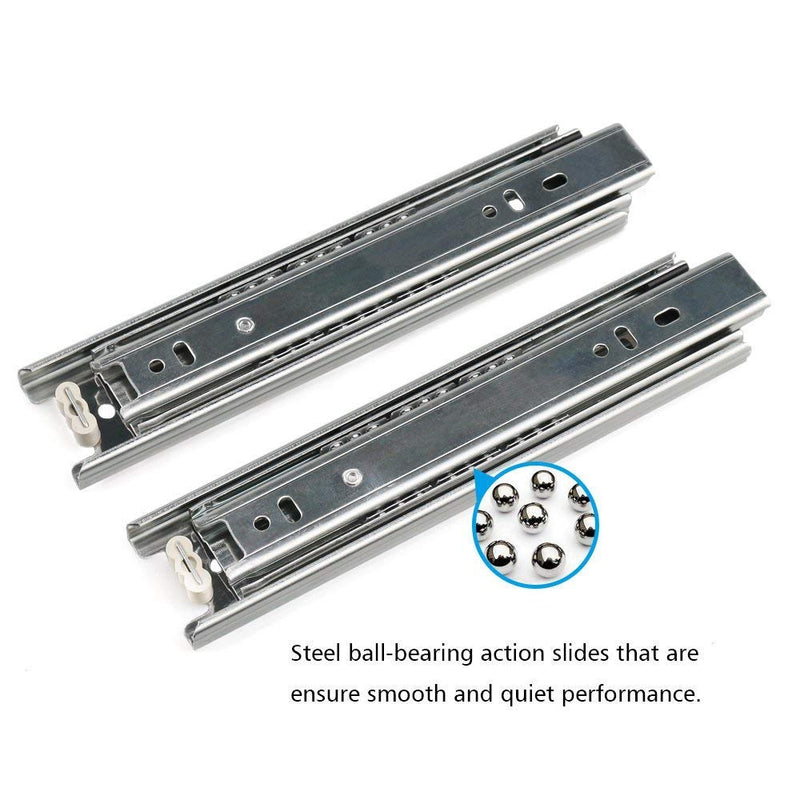 [Australia - AusPower] - Drawer Slides 8 Inch Ball Bearing Full Extension 3 Section Slide Track Mounting Drawer Runners Slider for Cabinet Home Furniture, 2 Pack (Silver 8 Inch) Silver 8 Inch 