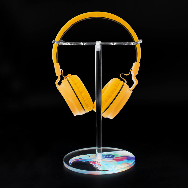 [Australia - AusPower] - Acrylic Headphone Stand Headset Holder,Transparent Desktop Gaming Headset Stand Hanger Rack for Desk with 2 Earphone Hangers(Color Eagle/Hawk) Color Eagle/Hawk 