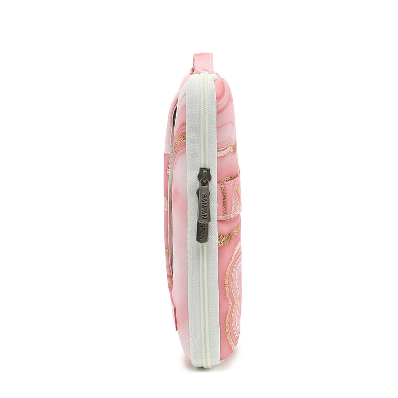 [Australia - AusPower] - SANFAN 360° Protective Laptop Sleeve Case Bag with 2 Pockets,Laptop Cover with Handle and Luggage Strap for MacBook Pro 16 inch and 15 inch-15.6 inch Laptop (Pink Marble) Pink Marble 