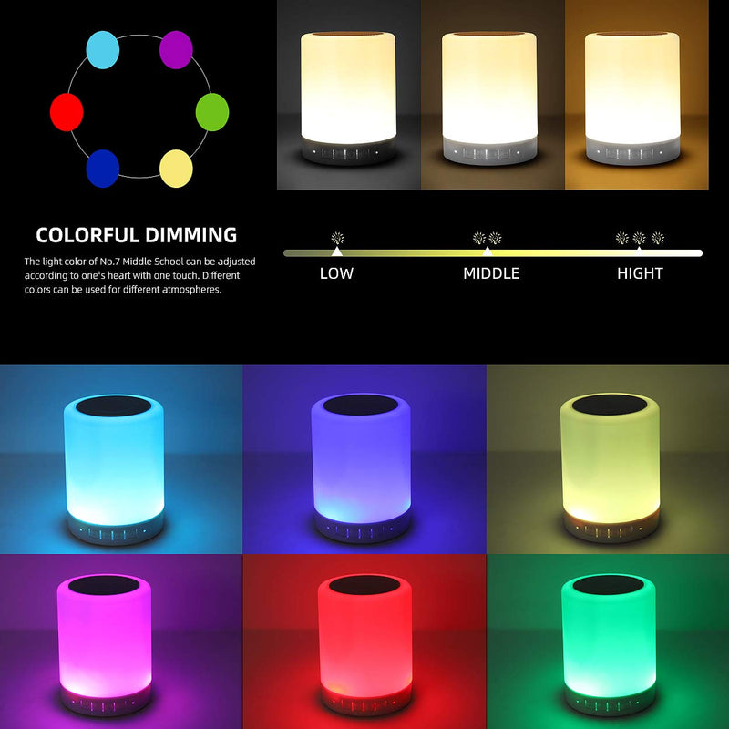 [Australia - AusPower] - Night Light Bluetooth Speaker, Portable Wireless Bluetooth Speakers, Touch Control Bedside Table Light, Outdoor Speakers Bluetooth, Best Gifts for Girl, Boy, Baby 