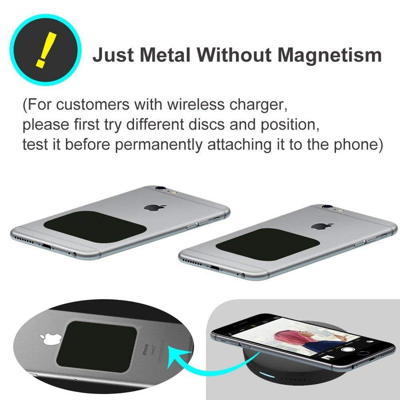 [Australia - AusPower] - Universal Metal Plates with 3M Adhesive for All Magnetic Car Mounts, Cell Phone, Tablet Holder, Cradle-Less, Air Vent Mount, 6 Rectangular, 6 Round, Black (Not a Magnet) 