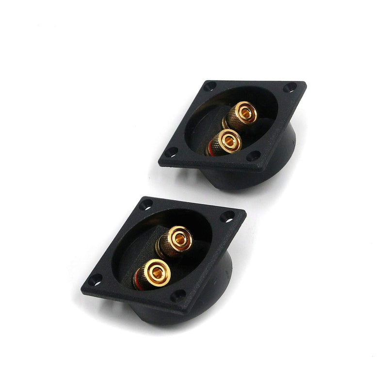 [Australia - AusPower] - T Tulead Speaker Terminal Cup Wire Connector Cup Square Speaker Cup 2 Way Spring Loaded Jack Pack of 4 with Mounting Screws 
