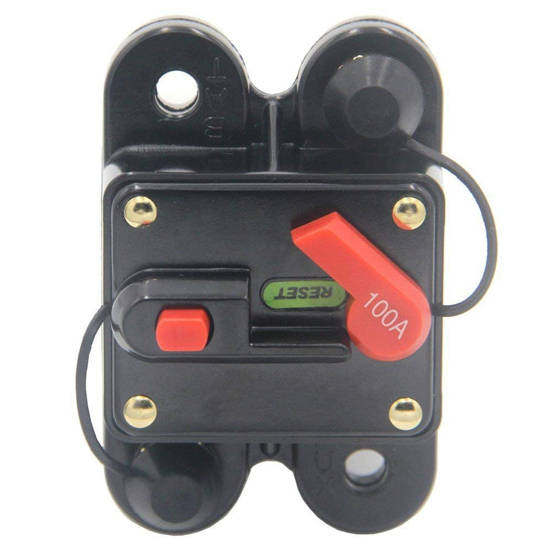 [Australia - AusPower] - ANJOSHI Circuit Breaker 100amp 50A-300A with Manual Reset Home Solar System Fuse Holder for Car Audio and Amps Protection 12V-24V DC Reset Fuse Inverter Replace Fuses 100A 