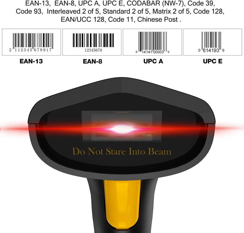 [Australia - AusPower] - NetumScan Bluetooth Barcode Scanner with 20 inch Scanning Range, 3 in 1 Handheld Automatic Wireless 1D Laser Barcode Reader for Store, Warehouse POS, Computer, Tablet, iPhone, iPad, Android 1D Scanner 