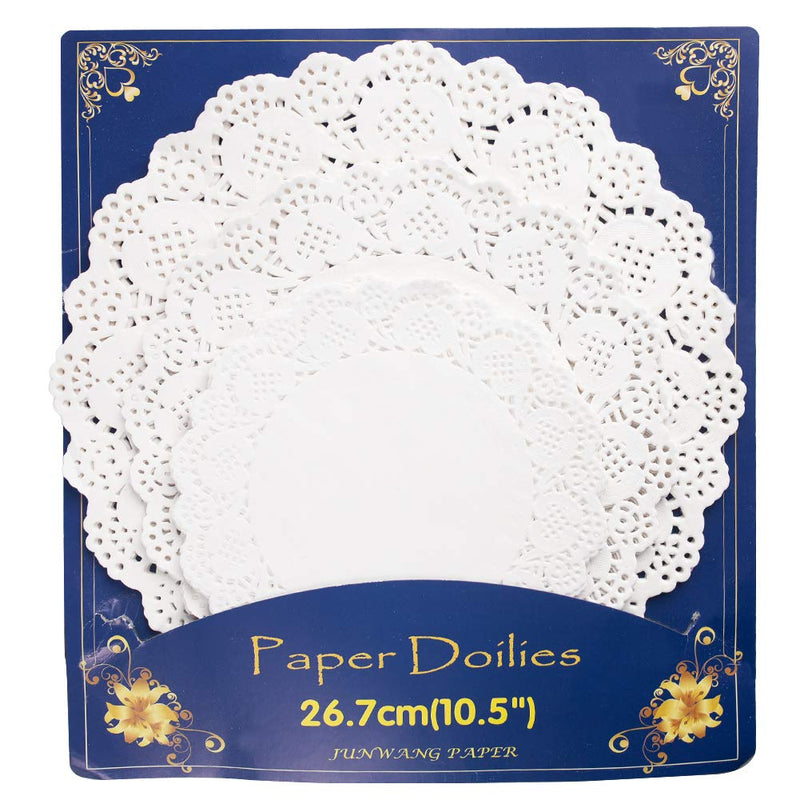 [Australia - AusPower] - 108 PCS Paper Lace Doilies Combo, Pack 36 Each 6.5", 8.5" , 10.5" ,Baked, Grilled, Fried Food,Tableware Decoration 108 Pack 