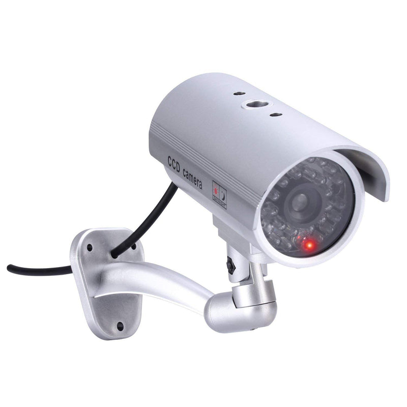 [Australia - AusPower] - IDAODAN Dummy Security Camera, Fake Cameras CCTV Surveillance System with Realistic Simulated LEDs for Home Security + Warning Sticker Outdoor/Indoor Use (2 Pack) 2 Pack 
