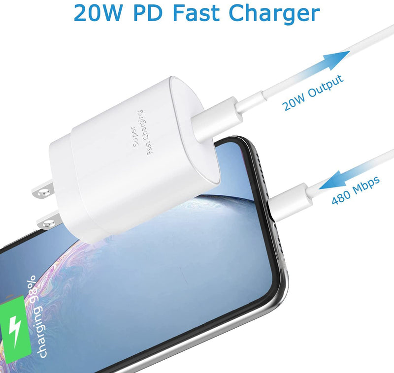 [Australia - AusPower] - 20W USB-C Power Adapter, Type C Fast Charger Blocks Wall Plug for iPhone 13/13 Pro/13 Pro Max/13 Mini, iPhone 12/12 Pro/12 Pro Max, iPhone 11/11 Pro Max/XR/XS/X, iPad Pro (2-Pack) 2 Pack 