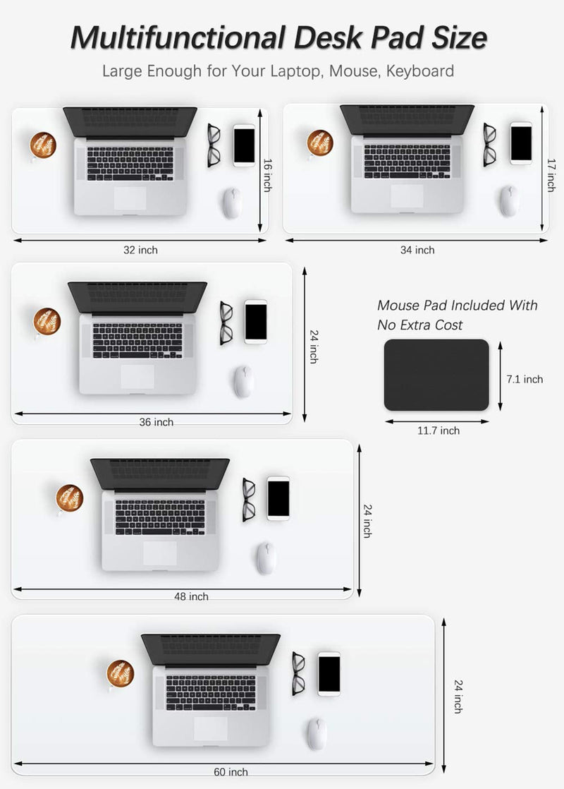 [Australia - AusPower] - Clear Desk Pad Blotter 16 X 32 Inch Office Desk Mats Table Protector on Top of Desks for Laptop Computer Keyboard Transparent Desktop Cover Vinyl PVC Desk Writing Mat with Mouse Pad Waterproof Plastic 16X32 Inch Clear 