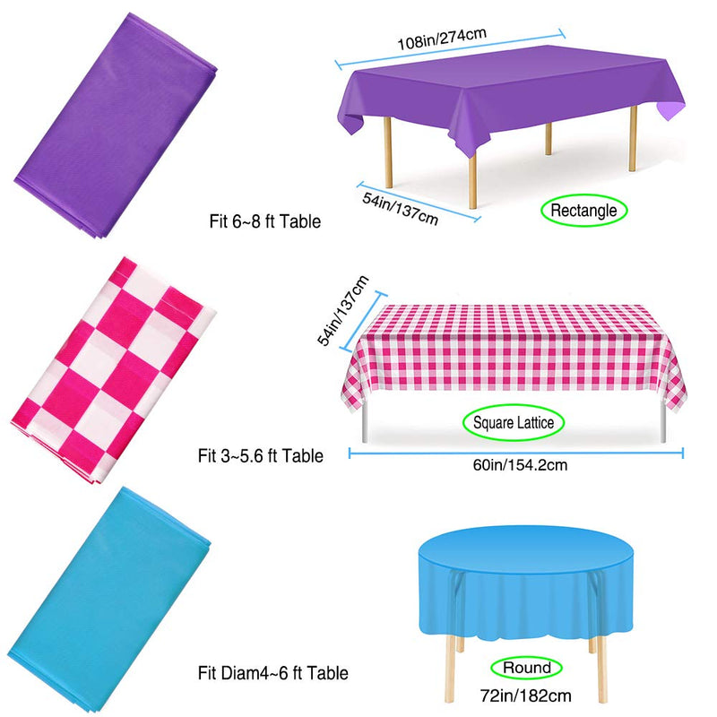 [Australia - AusPower] - ETMURY Plastic Tablecloth 6 Pack Disposable Rectangle Table Covers 54 in. x 108 in. for 6 to 8 Foot Tables Indoor or Outdoor Parties Birthdays Weddings Christmas Deep Blue 6 packs 