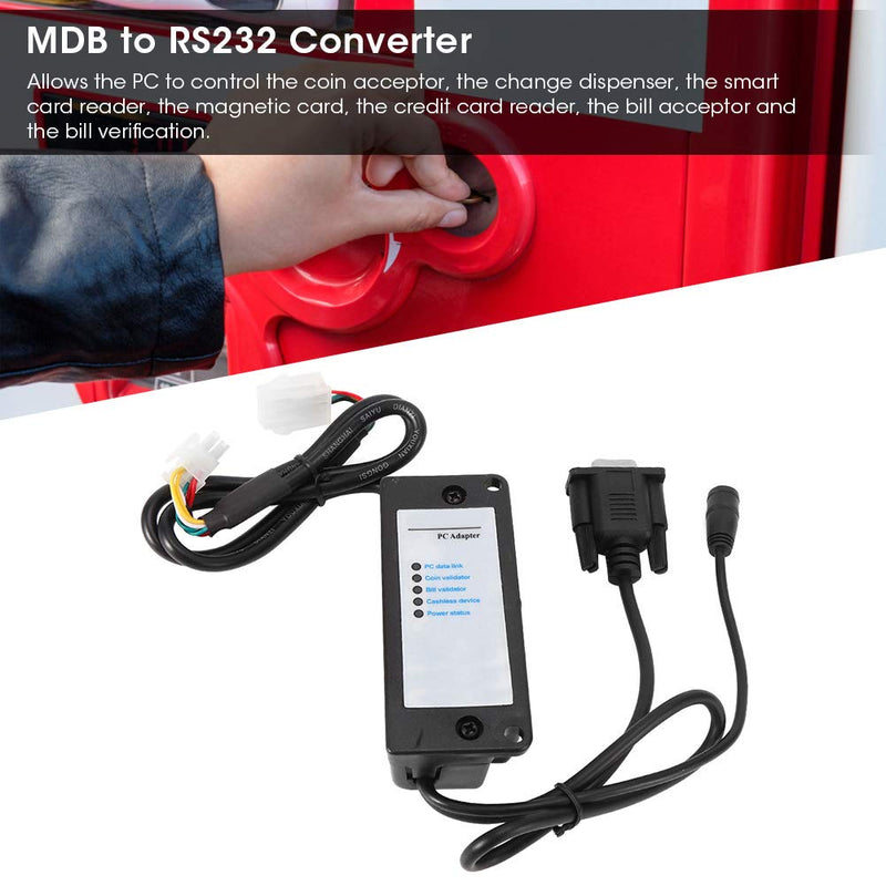 [Australia - AusPower] - 125 MDB Payment Device to PC Converter, RS232 Adapter Bill Acceptor Computer Serial Port Transfer Box Comes with Cables, for Connecting MDB Coin Receivers 