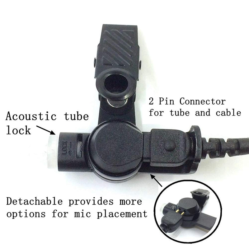 [Australia - AusPower] - Earpieces for Motorola Walkie Talkies with Mic 2 Pin Acoustic Tube Headset and PPT for CP200 GP2000 XU1100 PRO1150 MU12 (2 Pack) 