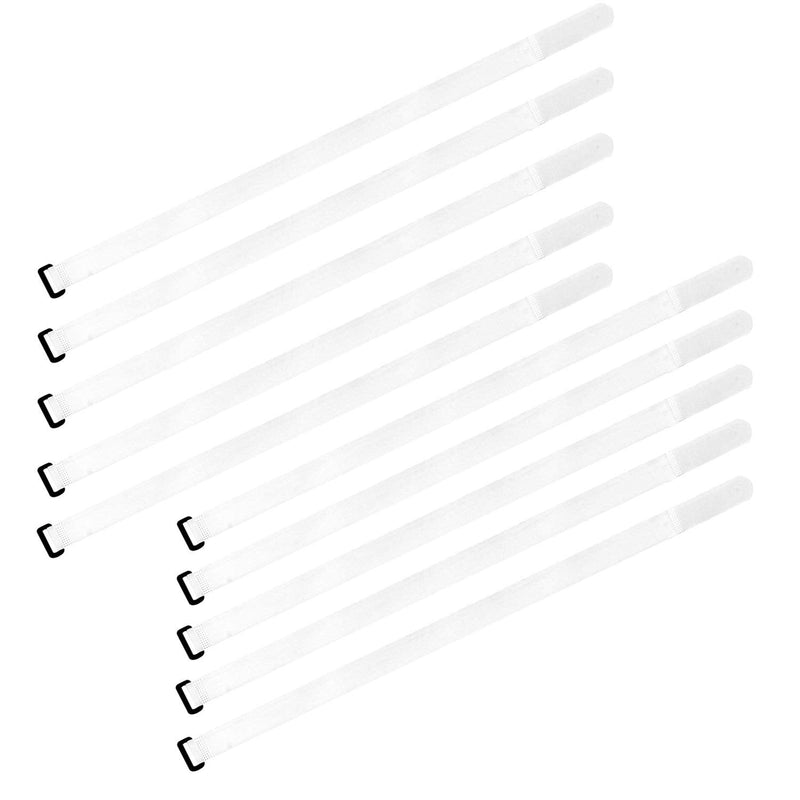 [Australia - AusPower] - Oldhill Hook and Loop Cinch Straps Adjustable and Reusable - 10 Pack (24" x 1", White) 24" x 1" 