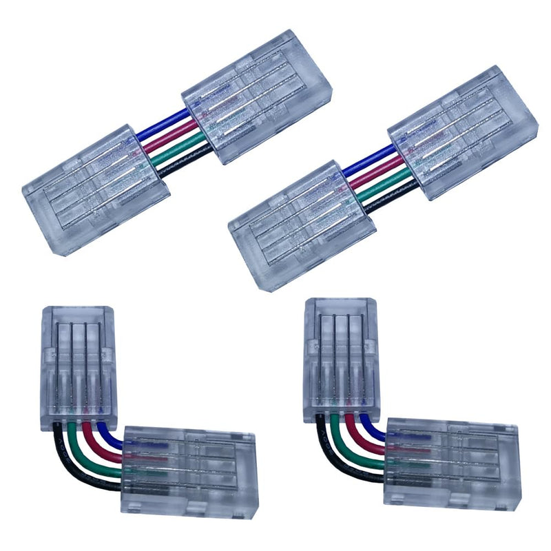 [Australia - AusPower] - Depyequ 4Pin LED Light Strip Connector Transparent LED Light Strip Connector Strip to Wire Quick Connector LED Extension Connector 8mm/10mm Terminal Clear Track Lighting Connector (4 x 4Pin 8mm) 4 x 4Pin 8mm 