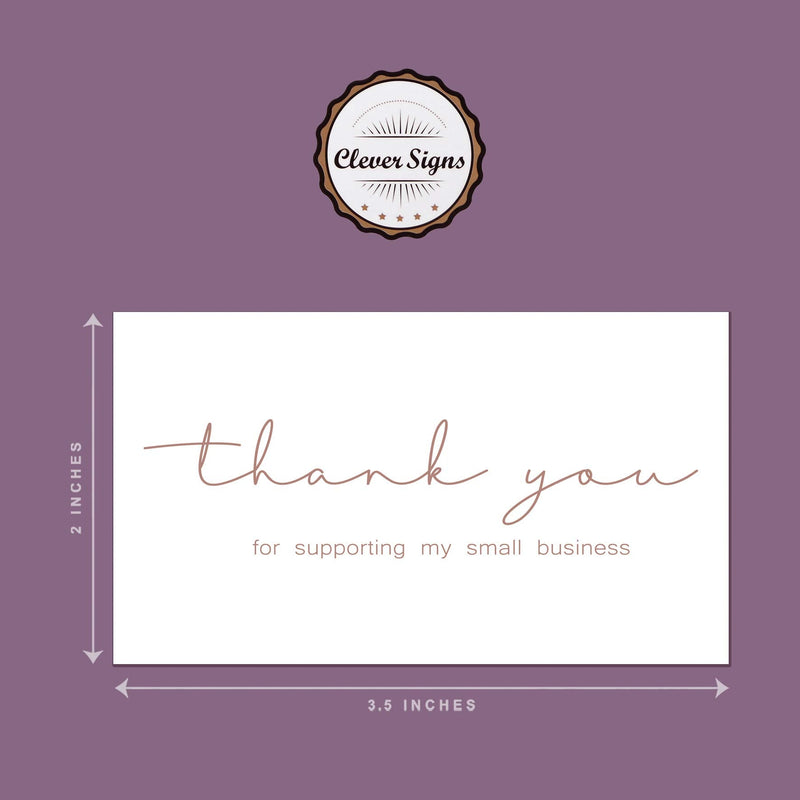 [Australia - AusPower] - 200 Thank You For Supporting My Small Business Cards, Elegant and Professional Design, 2" x 3.5", Recommended for Online Retailers, Small Business Owners and Local Stores 2"x3.5" (200 cards) 