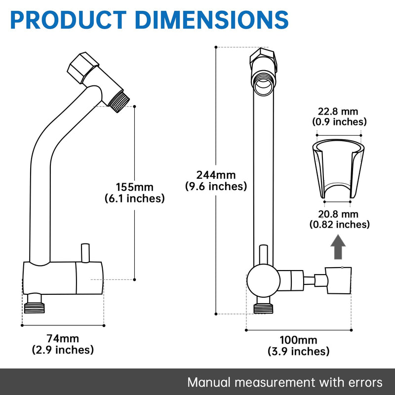 [Australia - AusPower] - G-Promise All Metal Shower Diverter with Low Handheld Holder, 3-Way Diverter Valve with Pause Mode for Handheld and Fixed Shower Head âˆ£4-Settings Universal Shower System Replacement Part(Chrome) Polished Chrome 