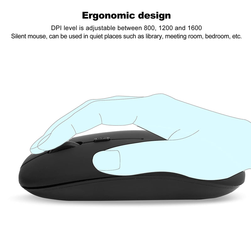 [Australia - AusPower] - Vipxyc Wireless Mouse, Mouse Black Wireless Bluetooth 5.0 Silent Office Computer Mouse for OS XMiSamsung Laptop Tablets 