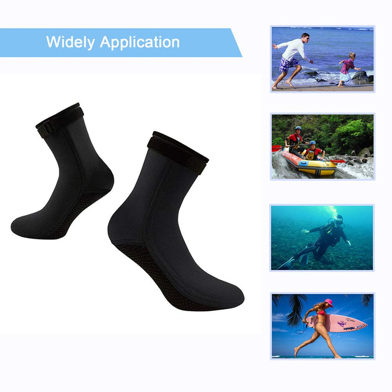 [Australia - AusPower] - ReHaffe Water Neoprene Socks 3mm Sand Volleyball Socks Anti Slip Diving Booties for Men Women Youth Kids Swimming Surfing Snorkeling Spearfishing Wadeing and Water Sports X-Large 