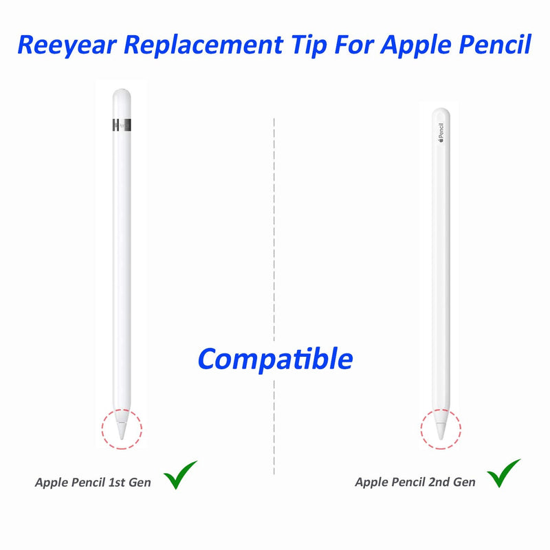 [Australia - AusPower] - Replacement Tips Compatible with Apple Pencil 2 Gen iPad Pro Pencil - Apple Pencil iPencil Nib for iPad Apple Pencil 1 st/Pencil 2 Gen White 2 Pack 