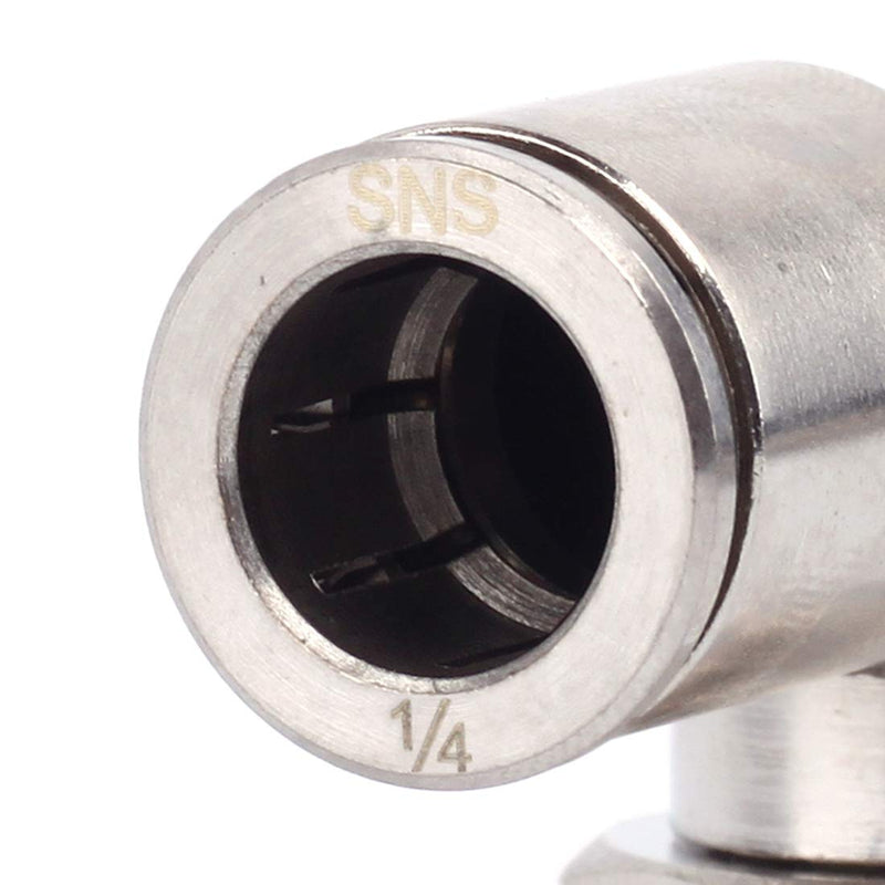 [Australia - AusPower] - SNS JPL1/4-N02 1/4"Tube OD x 1/4 NPT Male Elbow Nickel Plated Brass Pneumatic Tube Fittings(5 PCS) JPL 