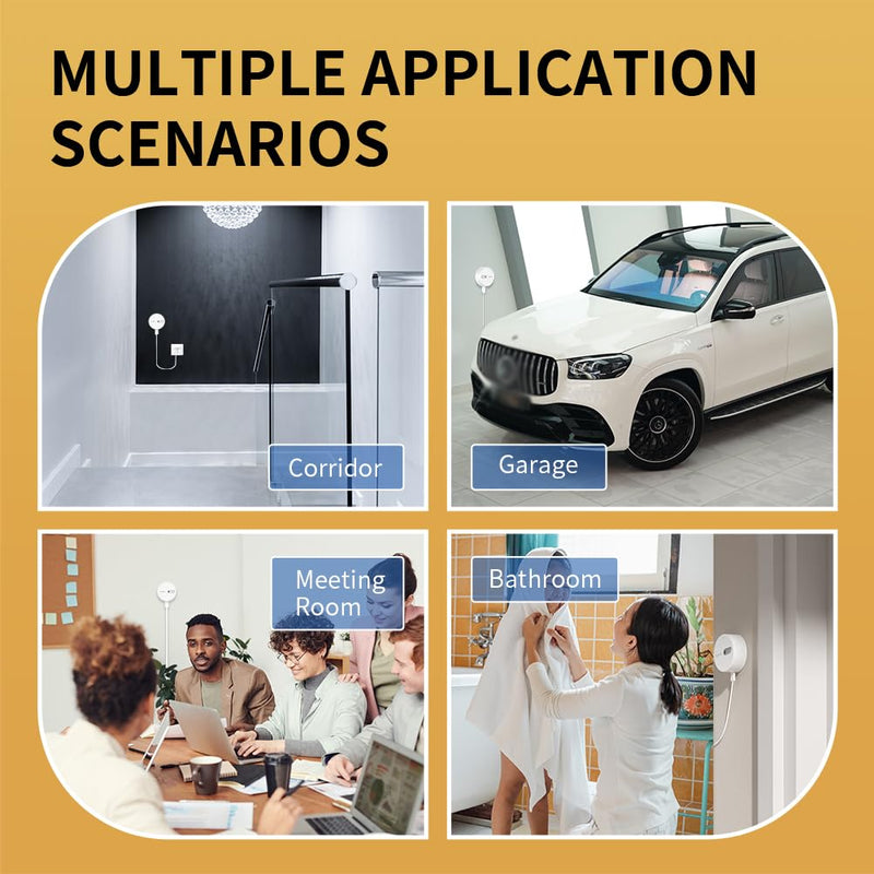 [Australia - AusPower] - Linptech WiFi Human Presence Sensor,Smart Motion Sensor with 24G mmWave Radar,Occupancy Sensor for Home Security and Automation,Compatible with Alexa/Smart Life/Tuya Smart,No Hub Required(White) 