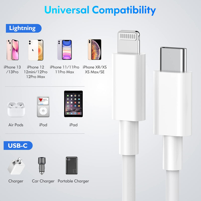 [Australia - AusPower] - USB C to Lightning Cable, JUD 10FT 2Pack Charging Cord USB-C to Lightning Cable MFi Certified with iPhone 13/13 pro/ 12/12 Mini/12 Pro Max/11/X/XS/XR/XS Max/8/Plus/7/7P 2pack-10FT lightning cable 