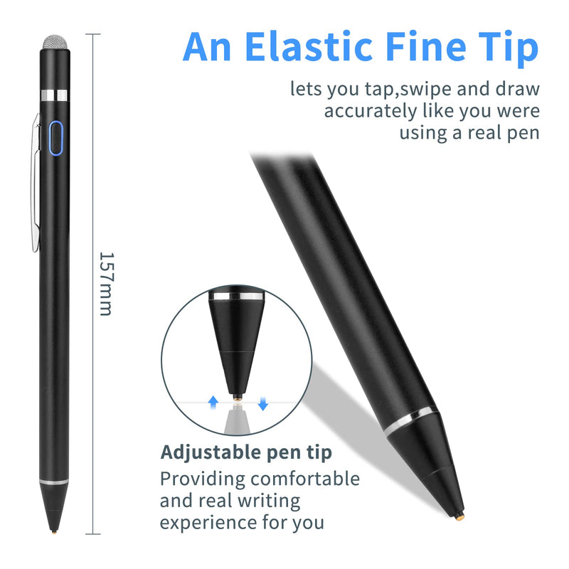 [Australia - AusPower] - Stylus Pen for Amazon Fire 10 Pencil, EVACH Digital Pencil with 1.5mm Ultra Fine Tip Stylus for Amazon Fire 10, Black 