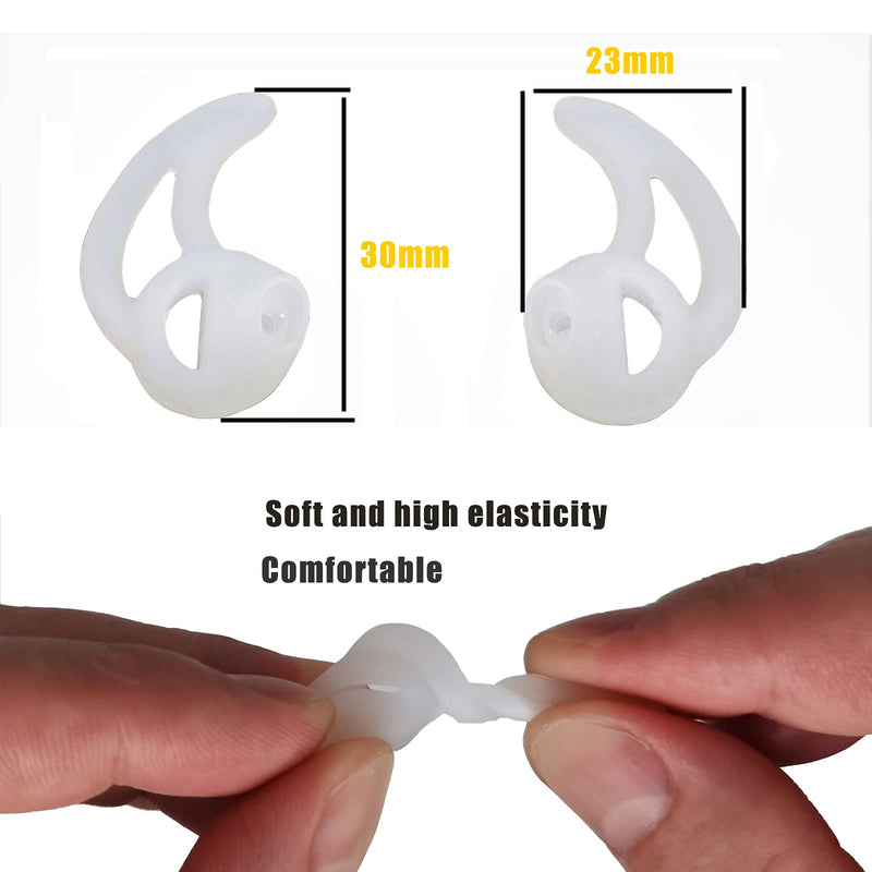 [Australia - AusPower] - 2 Pack Earpiece Tube Clear Acoustic Coil Tube Replacement for Two Way Earpiece Police Earpiece, 2 Pcs Soft Silicone Ear Fins Earmold Stabilizer Anti-Slip R+L 