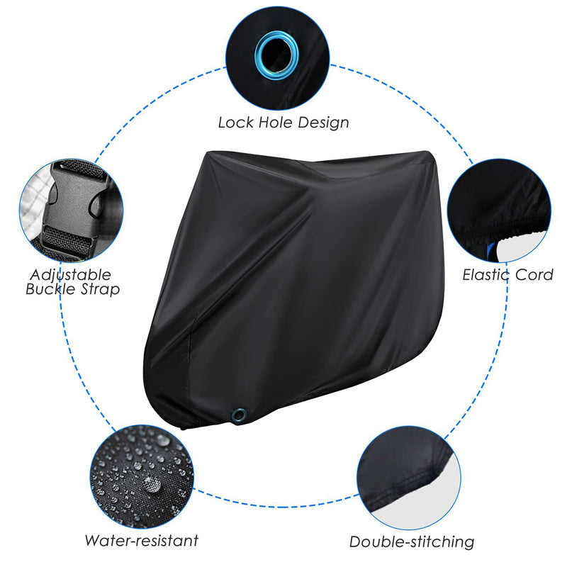[Australia - AusPower] - Asika Bike Cover, Outdoor Waterproof Bicycle Cover with Lock Hole, Rain Sun UV Dust Wind Snow Proof Bike Storage for Mountain Bike 