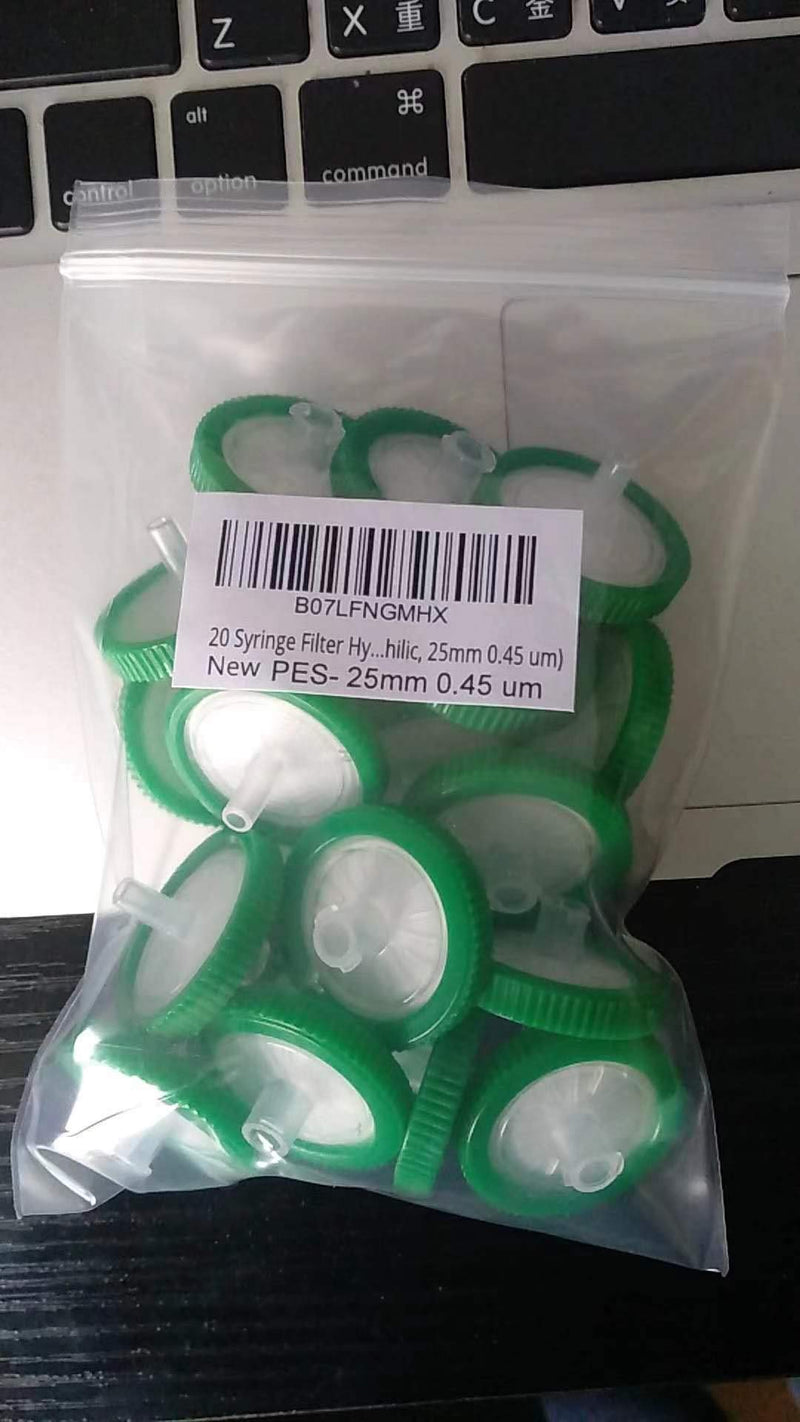 [Australia - AusPower] - 20 Count Syringe Filter,Syringe Filter Nylon Orangnic Filtration(nylon-25mm 0.22um) nylon-25mm 0.22um 