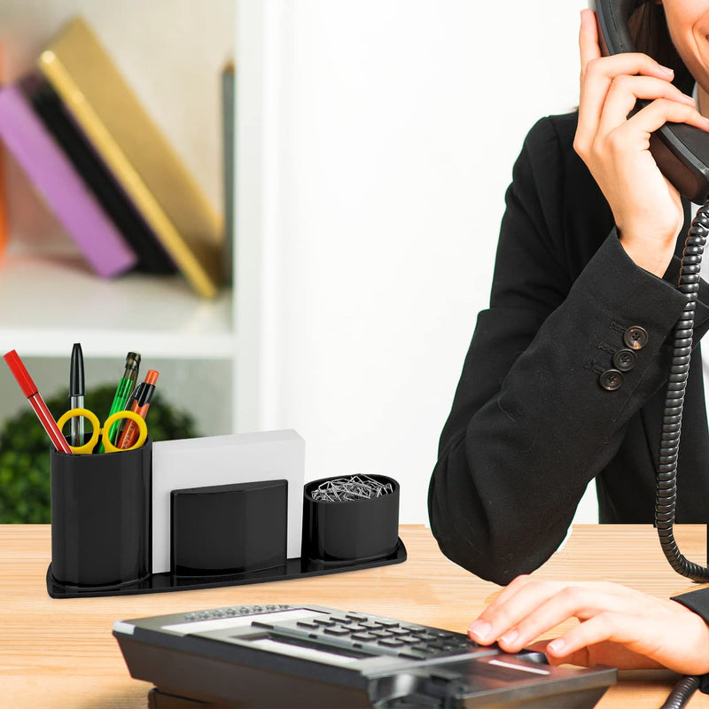 [Australia - AusPower] - Acrimet Millennium Desktop Organizer Holder for Pen, Pencil, Clip, Paper and Desk Accessories (Plastic) (Paper Included) (Black Color) 
