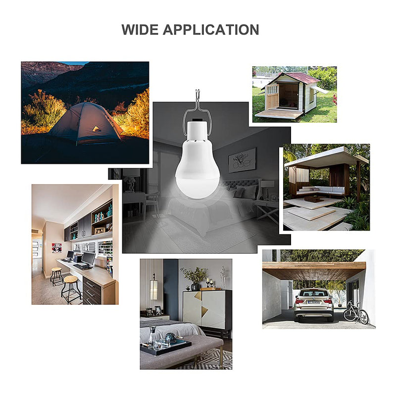 [Australia - AusPower] - Solar Light Bulbs, Portable Outdoor 130LM Solar Powered LED Light Bulb with 800mAh Rechargeable Battery for Chicken Coop Camping Hiking Tent Shed Patio Garden Barn (2Pack) 2pack 