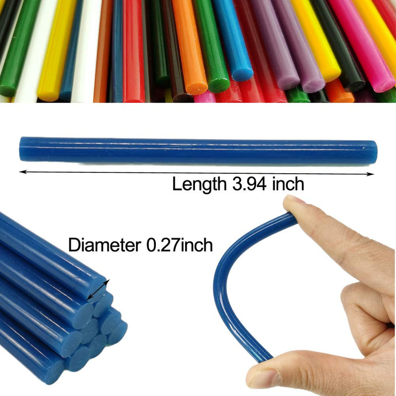 [Australia - AusPower] - Color Hot Glue Gun Glue Sticks 120 PCS 12 Colors Mini Glue Gun Sticks 7mm 100mm Colored Hot Glue Sticks) Colored, 120 Pcs 