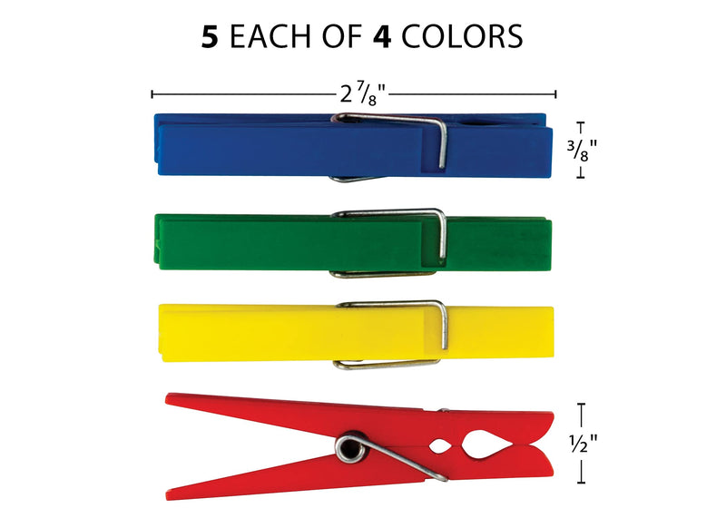 [Australia - AusPower] - Teacher Created Resources Plastic Clothespins (20649) 