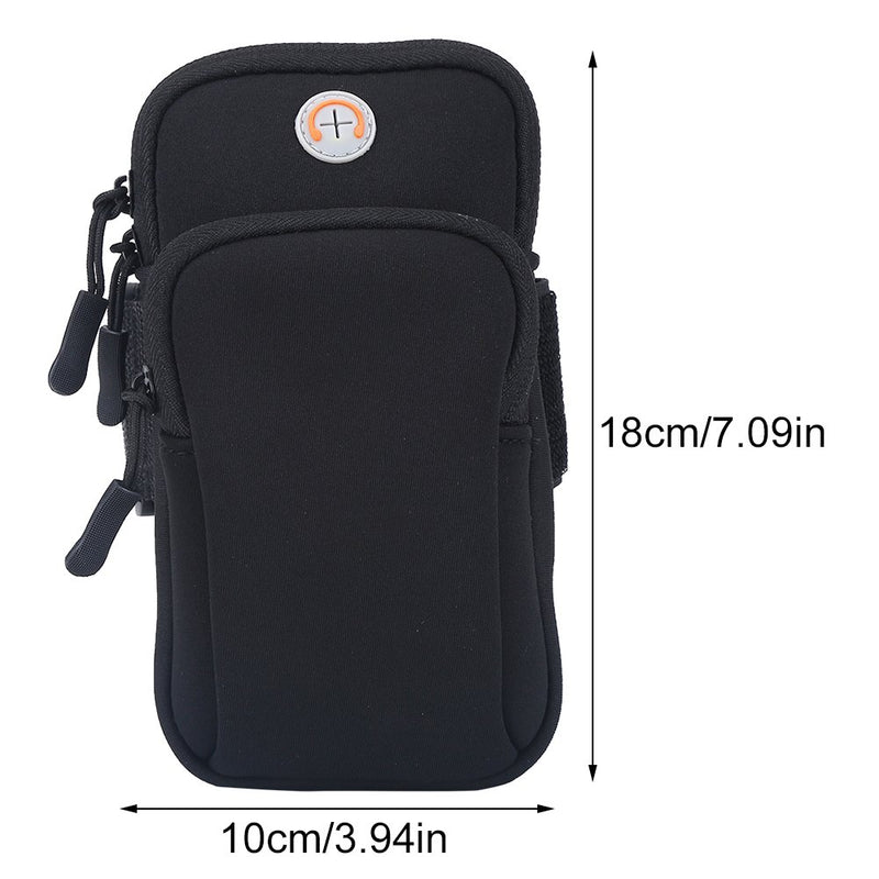 [Australia - AusPower] - Armband Phone Case Bag, Sport Running Jogging Exercise Gym Arm Wrist Pouch Armband Phone Case Bag(Black) 