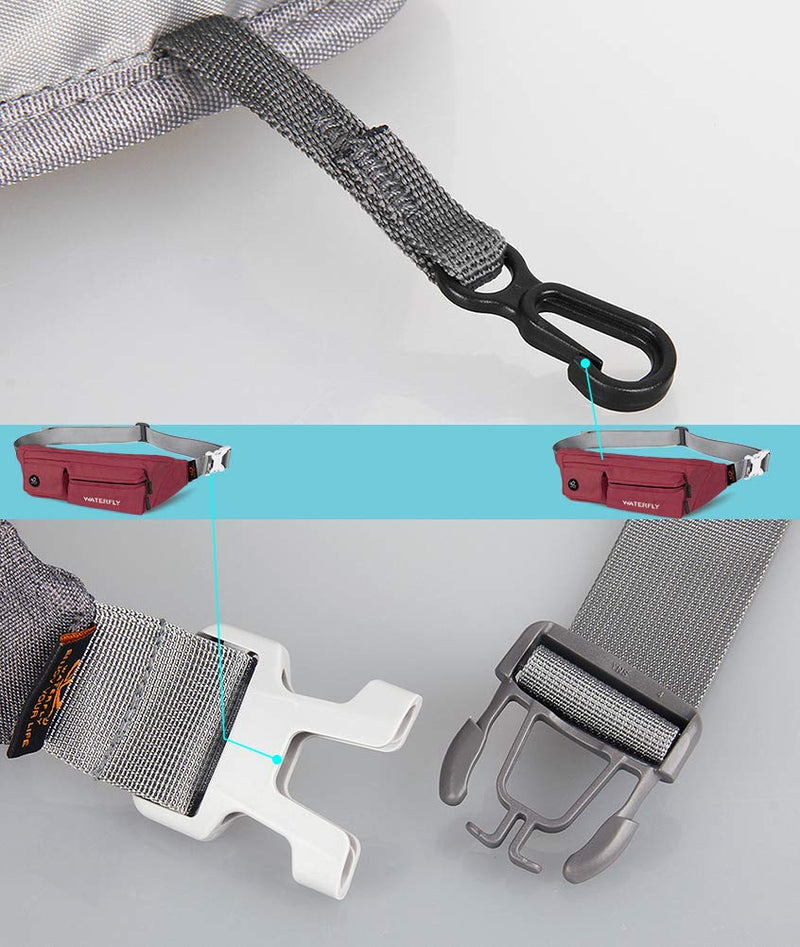 [Australia - AusPower] - WATERFLY Fanny Pack for Women Men Water Resistant Small Waist Pouch Slim Belt Bag with 4 Pockets for Running Travelling Hiking Walking Lightweight Crossbody Chest Bag Fit All Phones Wine red 