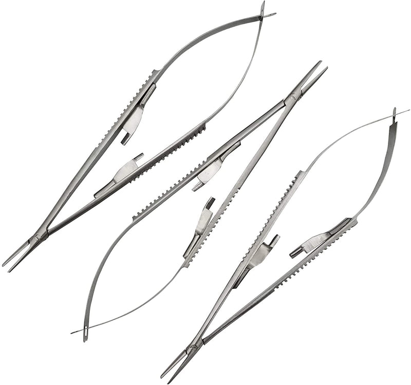 [Australia - AusPower] - 3 pcs Castroviejo Needle Holder 5.5 inches Straight with Lock | Dental Medical Ortho Surgical Needle Holder Locking | Veterinary Suture Restorative | by Artman instruments 
