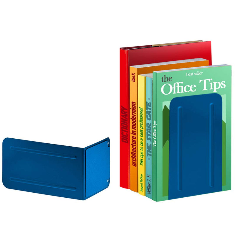 [Australia - AusPower] - Acrimet Premium Metal Bookends (Heavy Duty) (Deep Blue Color) (1 Pair) 