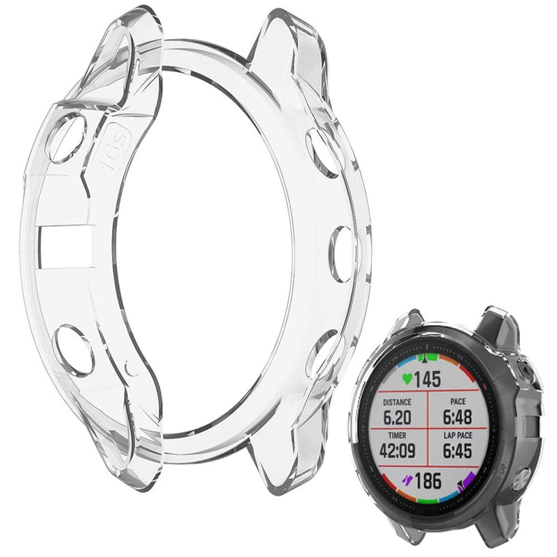 [Australia - AusPower] - (3+2+1) For Garmin Fenix 6S Pro / 6S / Fenix 6S Sapphire Smartwatch (3pack) Tempered Glass Screen Protectors + (2pcs) Charger Port Anti-Dust Plugs + (1pcs) Protective TPU Case Cover 