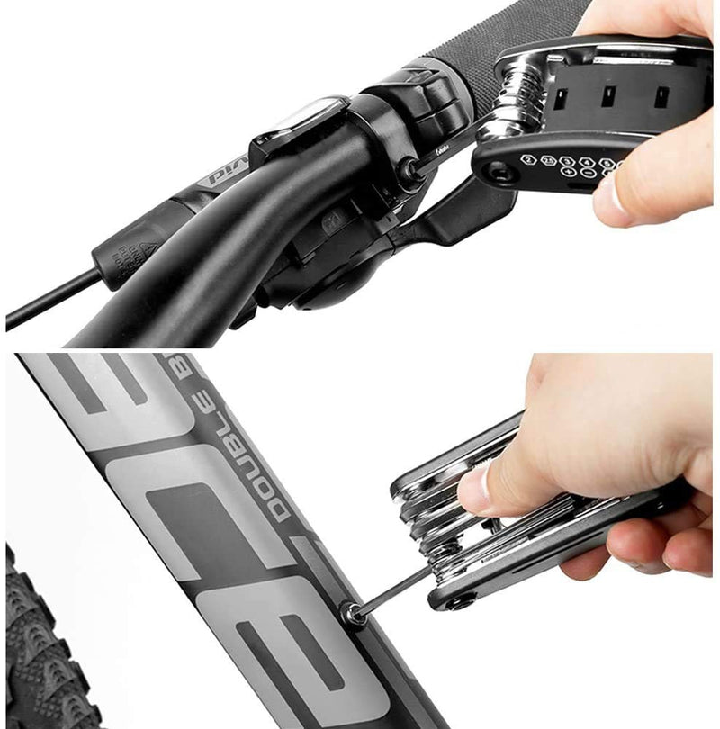 [Australia - AusPower] - WOTOW Bike Repair Tool Kit, 16 in 1 Bicycle Multitool with Bike Tire Levers Hex Spoke Wrench, Multi Function Accessories Set for Road Mountain Bikes 
