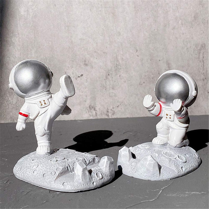 [Australia - AusPower] - Yatchen Unique Cute Cell Phone Stand Car Holder Cool Fun 3D Cartoon Astronaut Design Mobile Phone Tablet Bracket for Desk Compatible with All Smartphones for Children Gift Decor Home (Kick Silver) Kick Silver 
