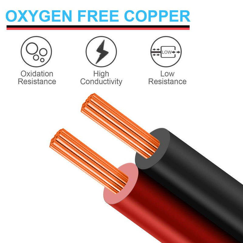 [Australia - AusPower] - TYUMEN 100FT 20 Gauge 2pin 2 Color Red Black Cable Hookup Electrical Wire LED Strips Extension Wire, 20AWG OFC 12V/24V DC Extension Cable Wire Cord for Led Strips Single Color 3528 5050 