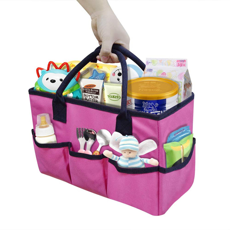 [Australia - AusPower] - Godery Desktop File Folder Tote and Stock Organize, Fundamentals Art Organizer Storage Craft Tote Bag for Office Desk Organize, Make-up Storage Tote with Handles for Travel or Daily Use, Black Edge Pink 