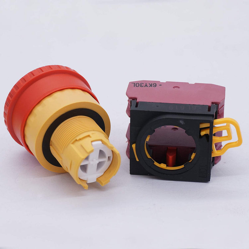 [Australia - AusPower] - TWTADE / 22mm 2 NC Red Mushroom Latching Emergency Stop Push Button Switch 10A 600V (Warranty 3 years) YW1B-V4E02R 2NC 