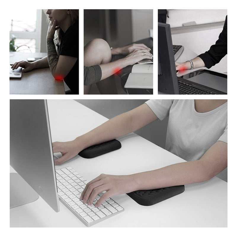 [Australia - AusPower] - VAYDEER Ergonomic Wrist Rest Pad Armrest Pad Elbow Rest Pad, Prevent Hands Becoming 'Mouse Hand' Relieve Elbow Pain Computer Armrest Arm Wrist Rest Support Mouse Pad for Desk(6.3X4.3X0.76inches Black) Medium arm rest x 1pc 