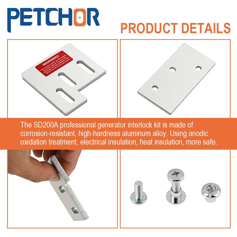 [Australia - AusPower] - PETCHOR SD200A Professional Generator Interlock Kit Compatible with Square D QO or Homeline 150 or 200 amp Panels, 1 3/8 inches Spacing Between Main and Generator Breaker for Safe Usage 