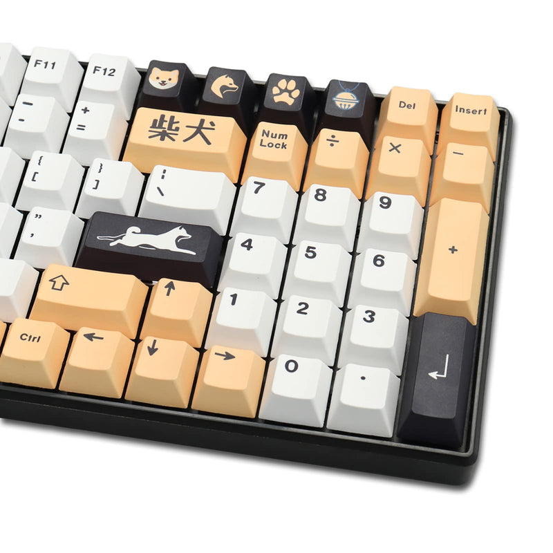 [Australia - AusPower] - 129 Keys Shiba Inu Cherry Profile keycaps Dye-Sublimated PBT Keycap for Cherry MX Switch Mechanical Gaming Keyboard 